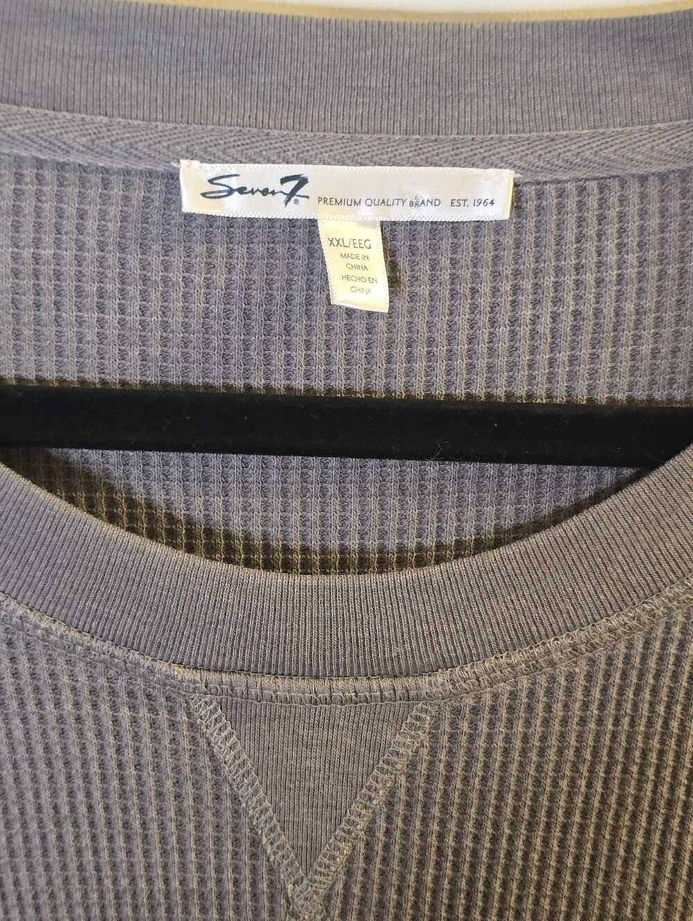 Seven7 Grey Waffle Knit Long Sleeve Xxl - Picture 4 of 6